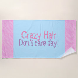 Roze Paarse Funny Hair Beach Handdoeken