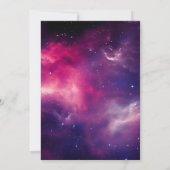 Roze Paarse Galaxy Strand Bruiloft Kaart (Achterkant)