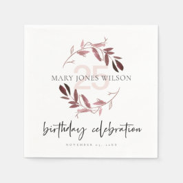 ROZE PAARSE GEBLADERTE KRANS ELKE LEEFTIJD 25E VER SERVET