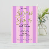 Roze Paarse Gedraaide Hartjes Chic Ondergoed Bruil Kaart (Staand voorkant)