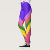 Roze paarse & geel  Abstract kleurenblok Leggings (Links)
