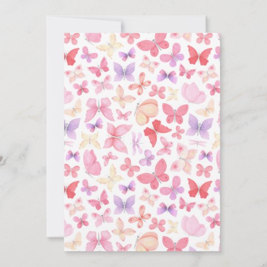 Roze Paarse geel Butterflies (Achterkant)