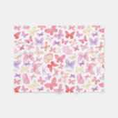Roze Paarse geel Butterflies Baby Fleece Deken (Voorkant (Horizontaal))