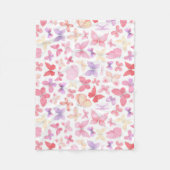 Roze Paarse geel Butterflies Baby Fleece Deken (Voorkant)