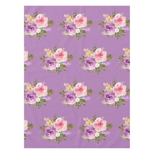Roze Paarse geel Florence Waterverf Tablecloth Tafelkleed (Voorkant)
