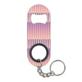Roze Paarse geel gestreepte patroon Mini Flessenopener (Achterkant)