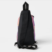 Roze Paarse geel gestreepte patroon Sling Bag (Achterkant)