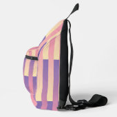 Roze Paarse geel gestreepte patroon Sling Bag (Rechts)