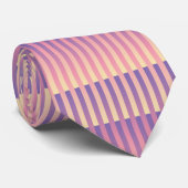 Roze Paarse geel gestreepte patroon Stropdas (Opgerold)