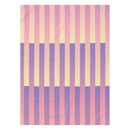 Roze Paarse geel gestreepte patroon Tafelkleed (Voorkant)