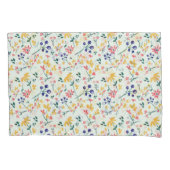 Roze Paarse Geel Groen elegant Bloemenpatroon Kussensloop (Voorkant)