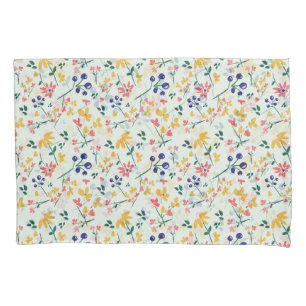 Roze Paarse Geel Groen elegant Bloemenpatroon Kussensloop