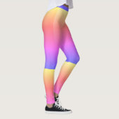 Roze Paarse geelstripe Leggings (Rechts)