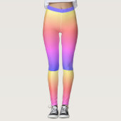 Roze Paarse geelstripe Leggings (Voorkant)