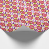 Roze Paarse Gele Bloemen Patroon Gift Wrap Cadeaupapier (Hoek)