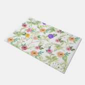 Roze Paarse Gele Bloemen Shabby Chic Deurmat (Schuin)