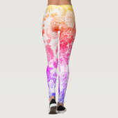 Roze Paarse Gele Floral Toile Leggings (Achterkant)