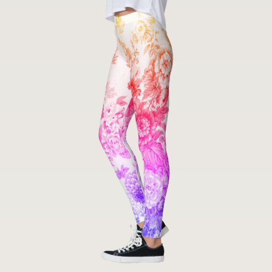 Roze Paarse Gele Floral Toile Leggings (Links)