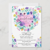 Roze Paarse Gele Hart Bloemen Blad Bachelorette Kaart (Voorkant)