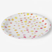 Roze Paarse gele poka Dots Party Papieren Bordje (Gekanteld)