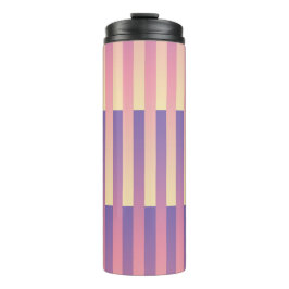 Roze Paarse Gele Strepen Patroon Thermosbeker