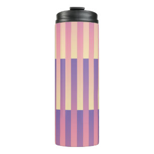 Roze Paarse Gele Strepen Patroon Thermosbeker