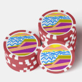 Roze Paarse Gele Sunset Yacht Poker Chips (Opstapeling)