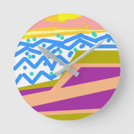 Roze Paarse Gele Sunset Yacht Ronde Klok
