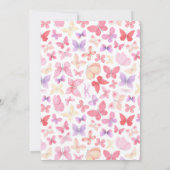 Roze Paarse Gele Vlinders Bedankkaart (Achterkant)