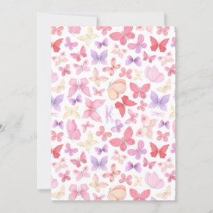 Roze Paarse Gele Vlinders Bedankkaart