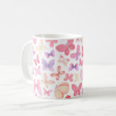 Roze Paarse Gele Vlinders Koffiemok (Voorkant links)