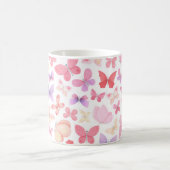 Roze Paarse Gele Vlinders Koffiemok (Center)