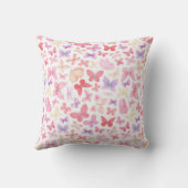 Roze Paarse Gele Vlinders Kussen (Achterkant)