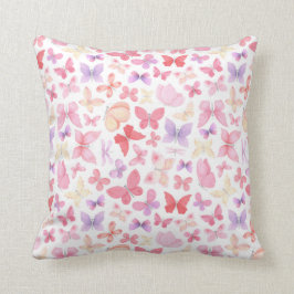 Roze Paarse Gele Vlinders Kussen