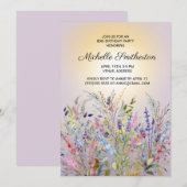 Roze Paarse Gele Wildbloemen 80e verjaardag Kaart (Voorkant / Achterkant)