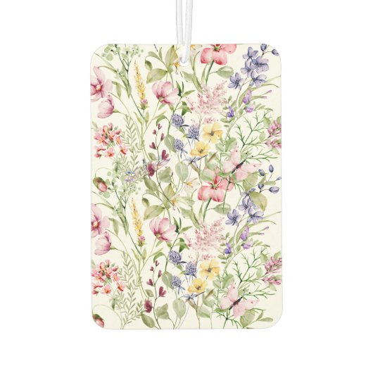 Roze Paarse Gele Wildflowers Bloemen Luchtverfrisser (Achterkant)