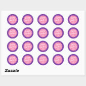 Roze Paarse Gelukkige Valentijn Sticker (Vel)