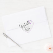 Roze Paarse Gemaakt met Liefde Handgemaakt Van Stu Hart Sticker (Envelop)