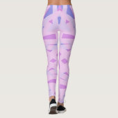 Roze Paarse Geometric Pattern Valentijn's Day Gift Leggings (Achterkant)
