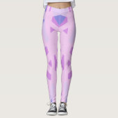 Roze Paarse Geometric Pattern Valentijn's Day Gift Leggings (Voorkant)