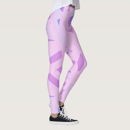 Roze Paarse Geometric Pattern Valentijn's Day Gift Leggings (Rechts)