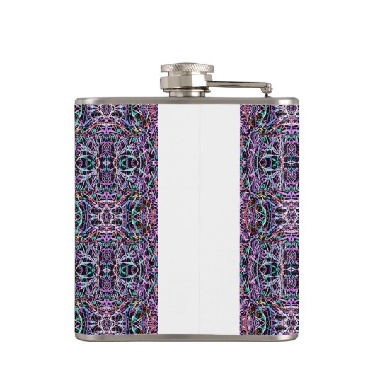 Roze Paarse geometrisch Heupfles (Achterkant)