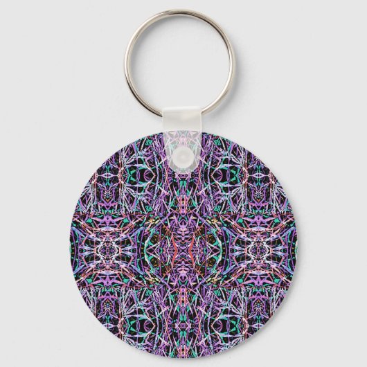 Roze Paarse geometrisch Sleutelhanger (Voorkant)