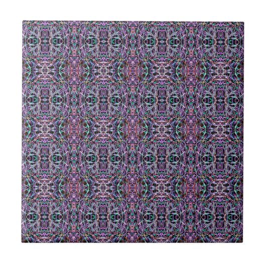 Roze Paarse geometrisch Tegeltje (Voorkant)