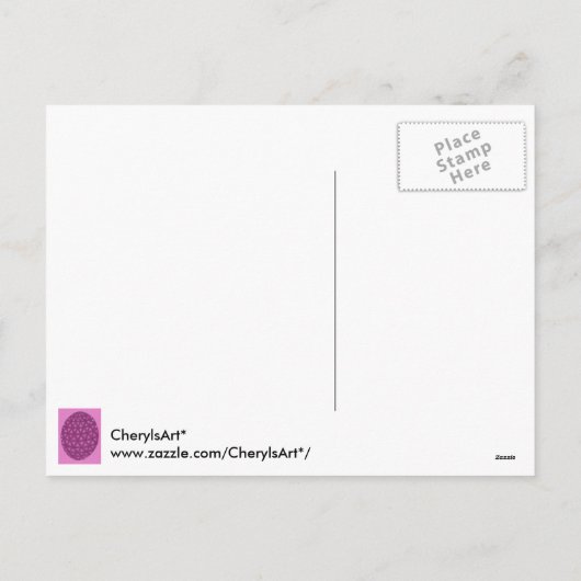 Roze Paarse Geometrische Happy Paaseieren Briefkaa Feestdagenkaart (Achterkant)