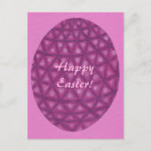 Roze Paarse Geometrische Happy Paaseieren Briefkaa Feestdagenkaart (Voorkant)