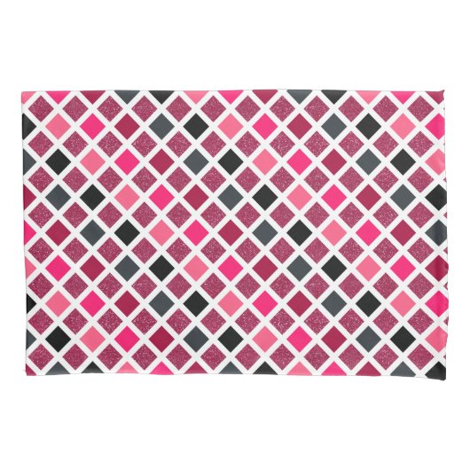 Roze Paarse Geometrische Patroon Kussensloop (Voorkant)