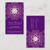 Roze + Paarse geometrische ventilator Visitekaartj Visitekaartje (Voorkant / Achterkant)