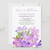 Roze Paarse Geranium Floral Vrijgezellenfeest Kaart (Voorkant)