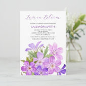 Roze Paarse Geranium Floral Vrijgezellenfeest Kaart (Staand voorkant)